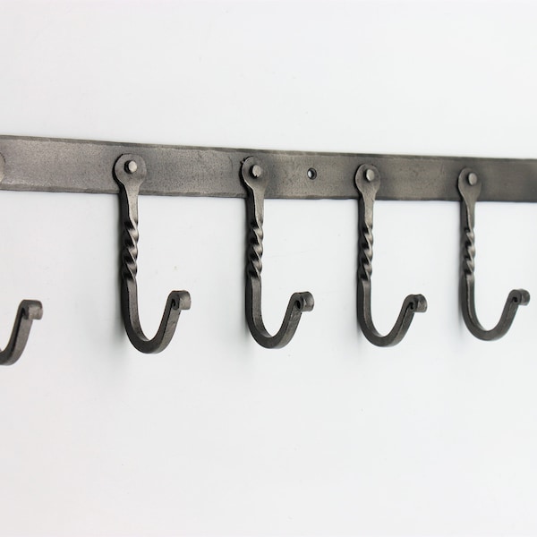 vintage Old Style Cast Iron Pewter Twisted 6 Hooks Coat Rack Hat Vêtements Robe Hanger Rail