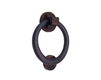 5" Solid Brass Classic Front Door Furniture Ring Knocker Aged Bronze