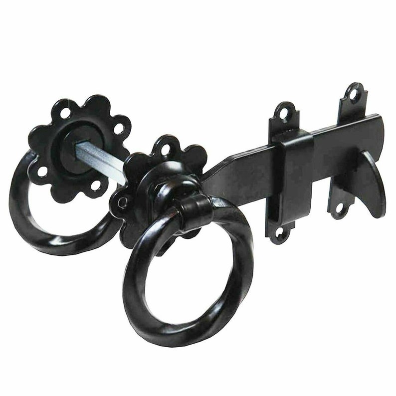 Quality Metal Twist Ring Gate Latch Set Large Black Door Etsy