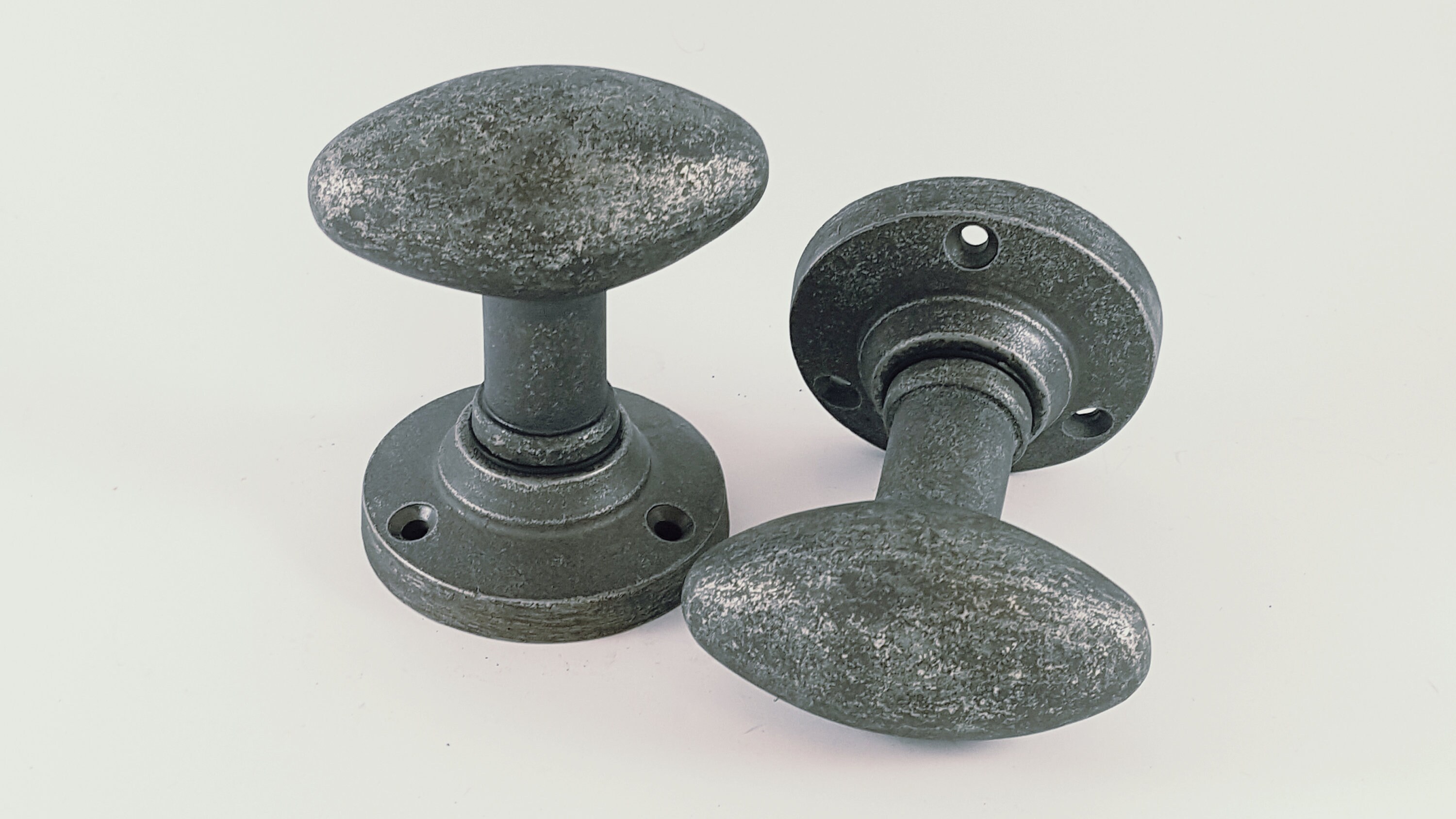 Oval Mortice Door Knobs Set Cast Iron Heavy Sprung Door Etsy