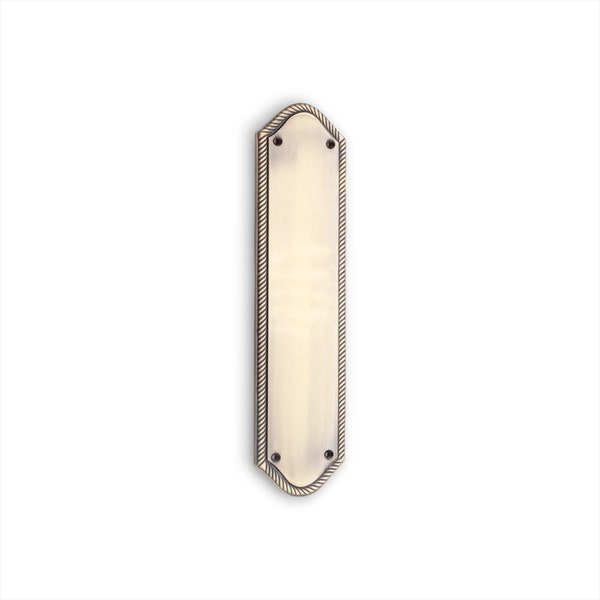 Antique Brass Georgian Roped Edge Design Half Round Front Door Finger Push Plate Protector 300x75mm