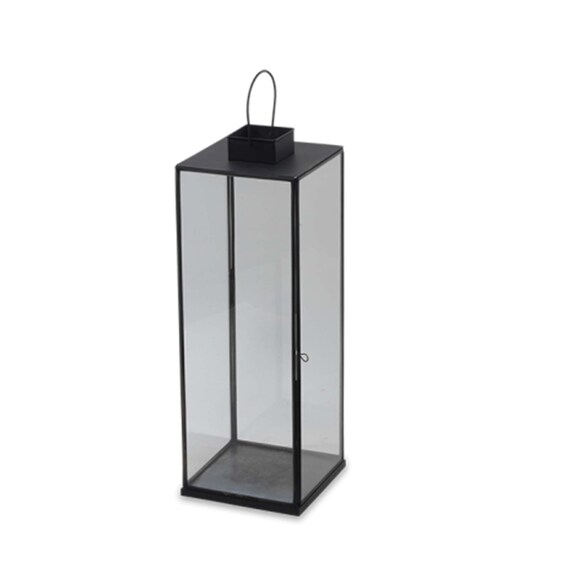 Antique Black Metal Geometric Vintage Lantern Luxury Modern Indoor
