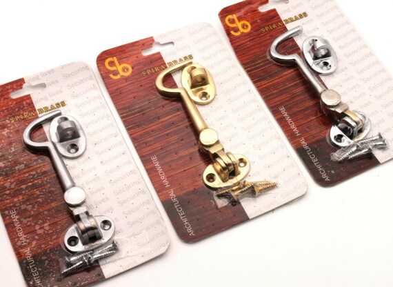 Shed Gate Door Catch Silent Holder Brass hook and eye Latch Door lock Shed Gate Door Catch Silent Holder Brass hook and eye Latch Door lock