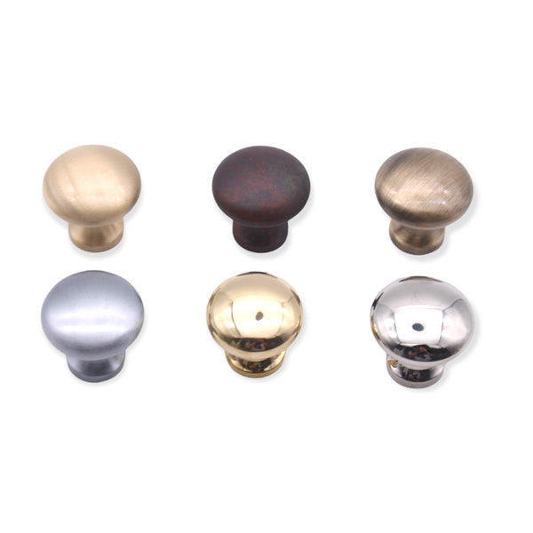 Mushroom Shape Solid Brass Knobs Kitchen Cabinet Drawer Cupboard Door Pull Handles 25mm