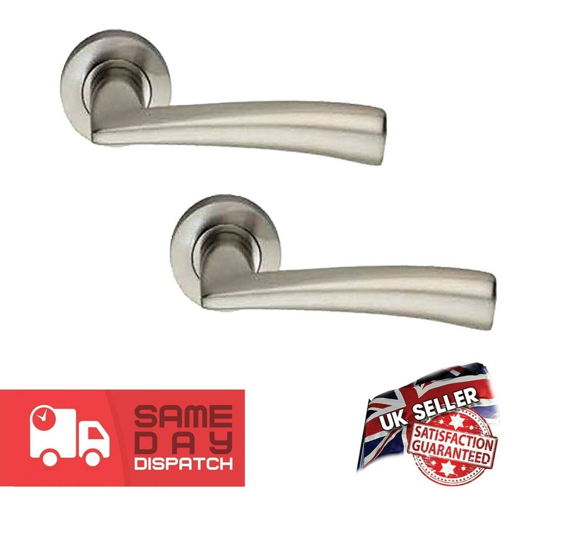 Internal Satin Lever on Rose Door Handle Set NEW Etsy