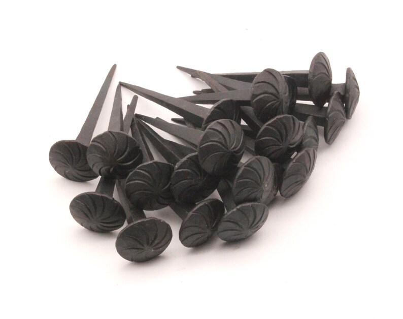 Hand Forged Handmade Traditional Old Antique Rustic Round Vintage Victorian Head Wrought Black Iron Nail Wood Craft Door Furniture Studs 1kg