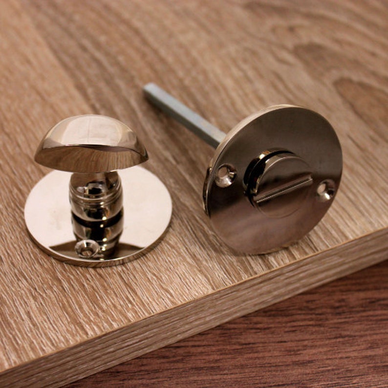 Large Octagonal Mortice door knob with Escutcheons Privacy Polished Nickel