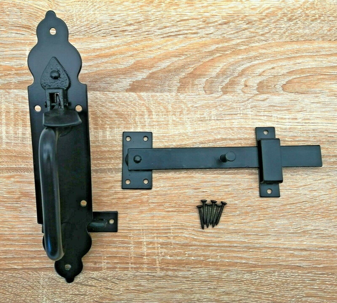Heavy Duty Black Ornamental Suffolk Gate Latch Gothic Thumb Catch Etsy