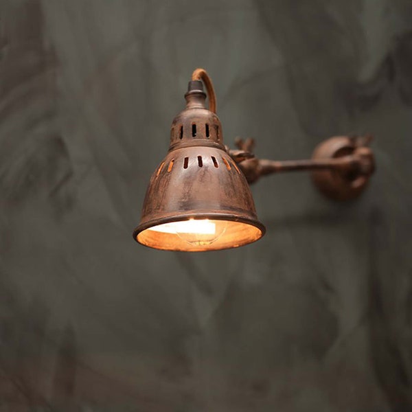Industrial Extendable Wall Task Light, Rust Wall Lamp Light , Antique Rustic Lamp, Light wall mounted Fixture, Modern Retro Vintage