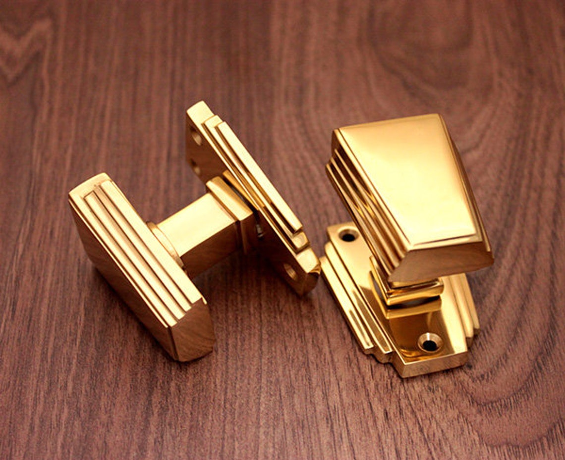 Art Deco Antique Style Solid Brass Victorian Door Knobs Etsy UK