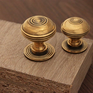 Antique Period Old Style Cabinet Cupboard Drawer Chest Knob Solid Brass / Nickel Aged Brass