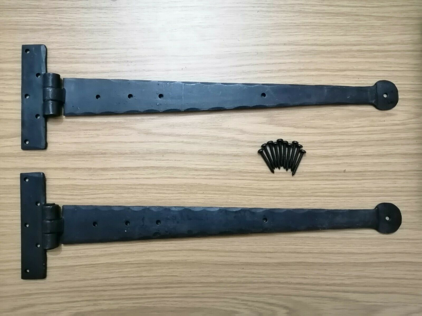 18 Inch PAIR T Hinges Tee Hinge Strap hinge Black vintage Wrought Iron Penny Door Hinges