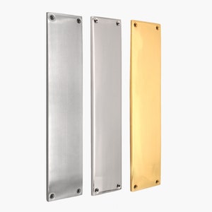 Victorian Half round and Square Design Push Door Finger plate Brass/Chrome/Satin Square Fingerplate