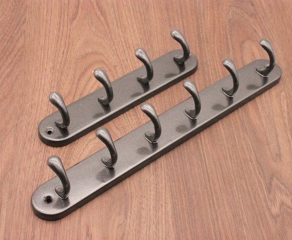 Wall Mounted Stainless Steel hat & Coat Hook Rack Door Hanger kitchen  hanging towel Holder wall mounted 4/6 peg BLK