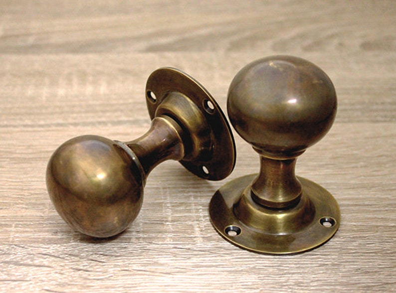Victorian Vintage Round Ball Mortice Door Knobs Set Solid Etsy