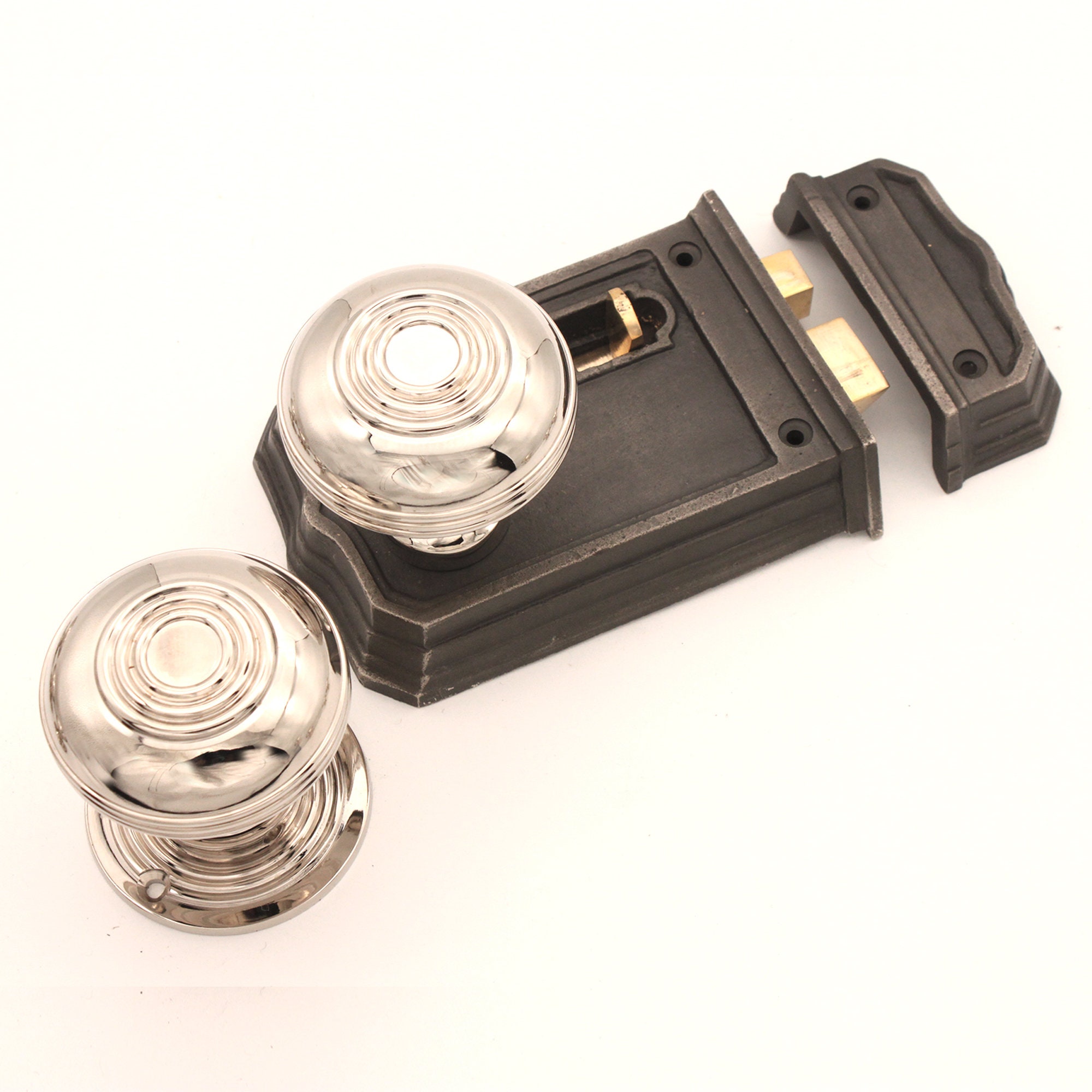 Home & Hobby Home Improvement Cast Iron Victorian Style Gothic Small Rim Door Latch Lock with