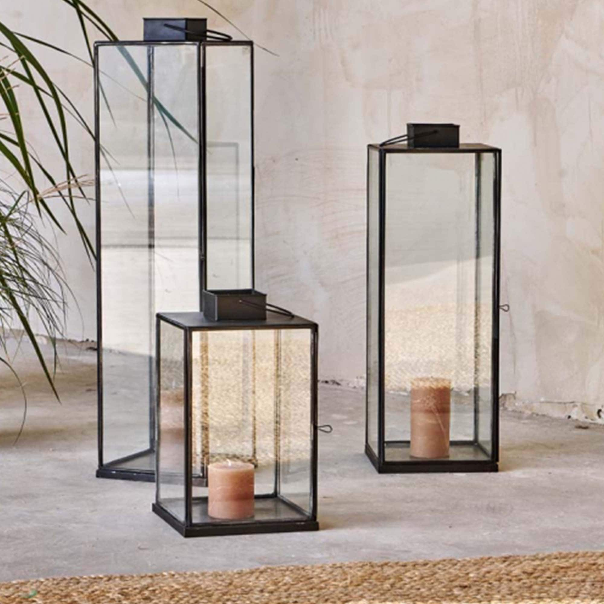 Oversized Million Lights Glass and Metal Lantern