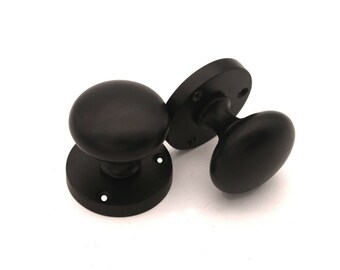 thumbnail image 2 of Solid Brass Victorian Oval Mortice Lever Door Knobs – Pair With Pull Handles 2 of 6