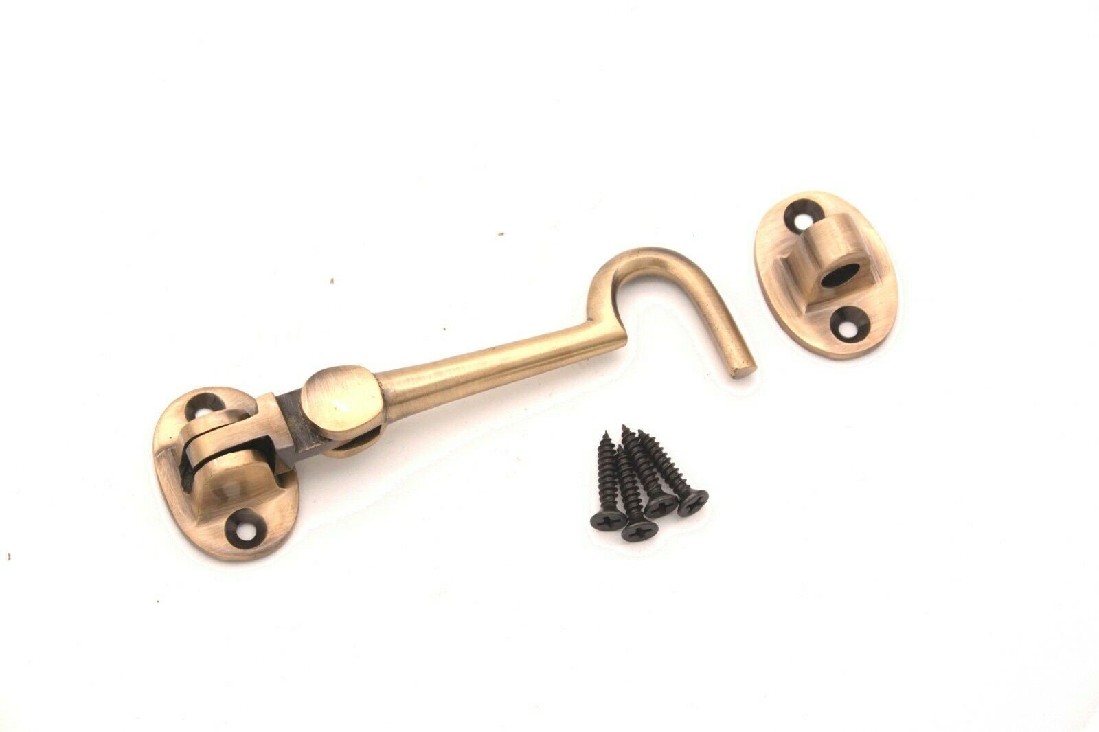 Buy 4 100mm Cabin Hook and Eye Latch Silent Lock Solid Brass Shed Door Gate  Catch Holder Online in India 