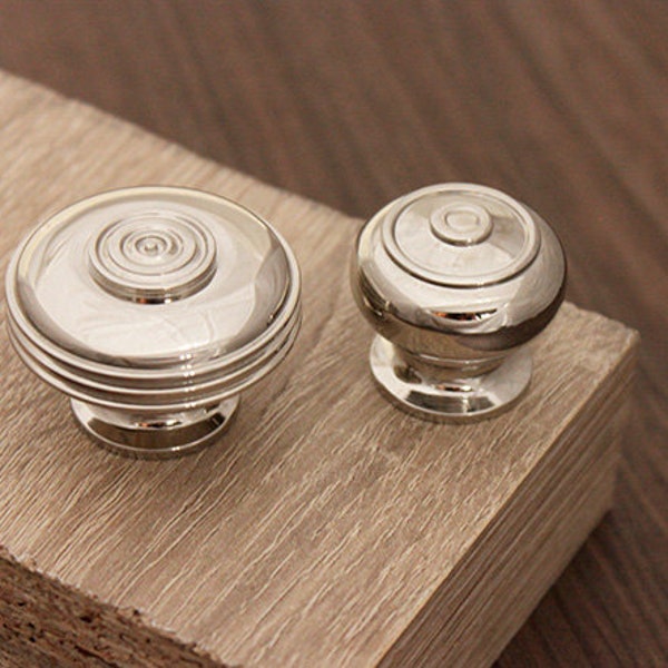 Antique Bloxwich Cabinet Cupboard Drawer Chest Knob Polished Nickel 30mm & 40mm