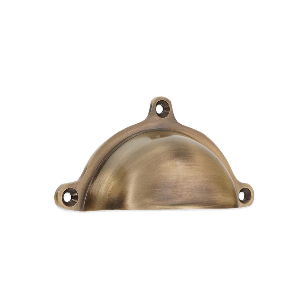 Semi Circular Shell Antique Brass Half Round Semi Circle Shell Cottage Cup Pull Solid Brass ...