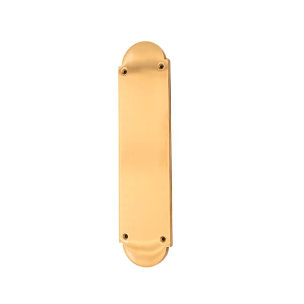 12” Satin Brass Victorian Style Shaped Internal Door Finger Push Plate