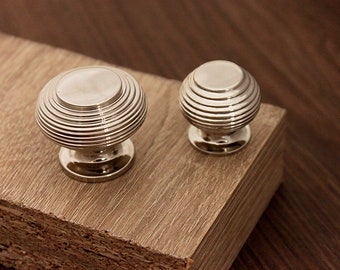 Antique Beehive Cabinet Cupboard Drawer Chest Knob 2 Sizes Polished Nickel