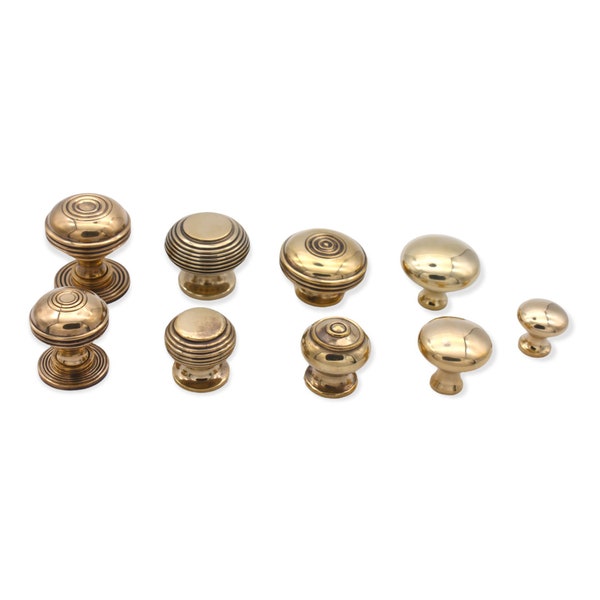 Antique Old Style Traditional Solid Brass Cabinet Knobs Cupboard Chest Furniture Pull Handles Large or Small