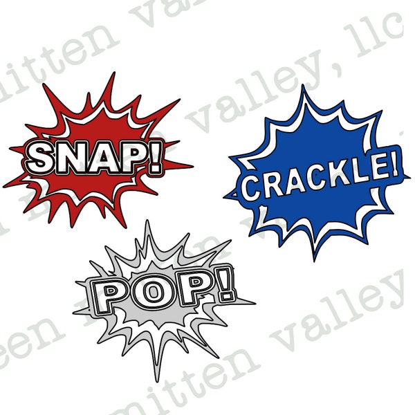 SVG Set; Snap! Crackle! Pop!