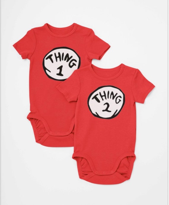 thing 1 and thing 2 onesies