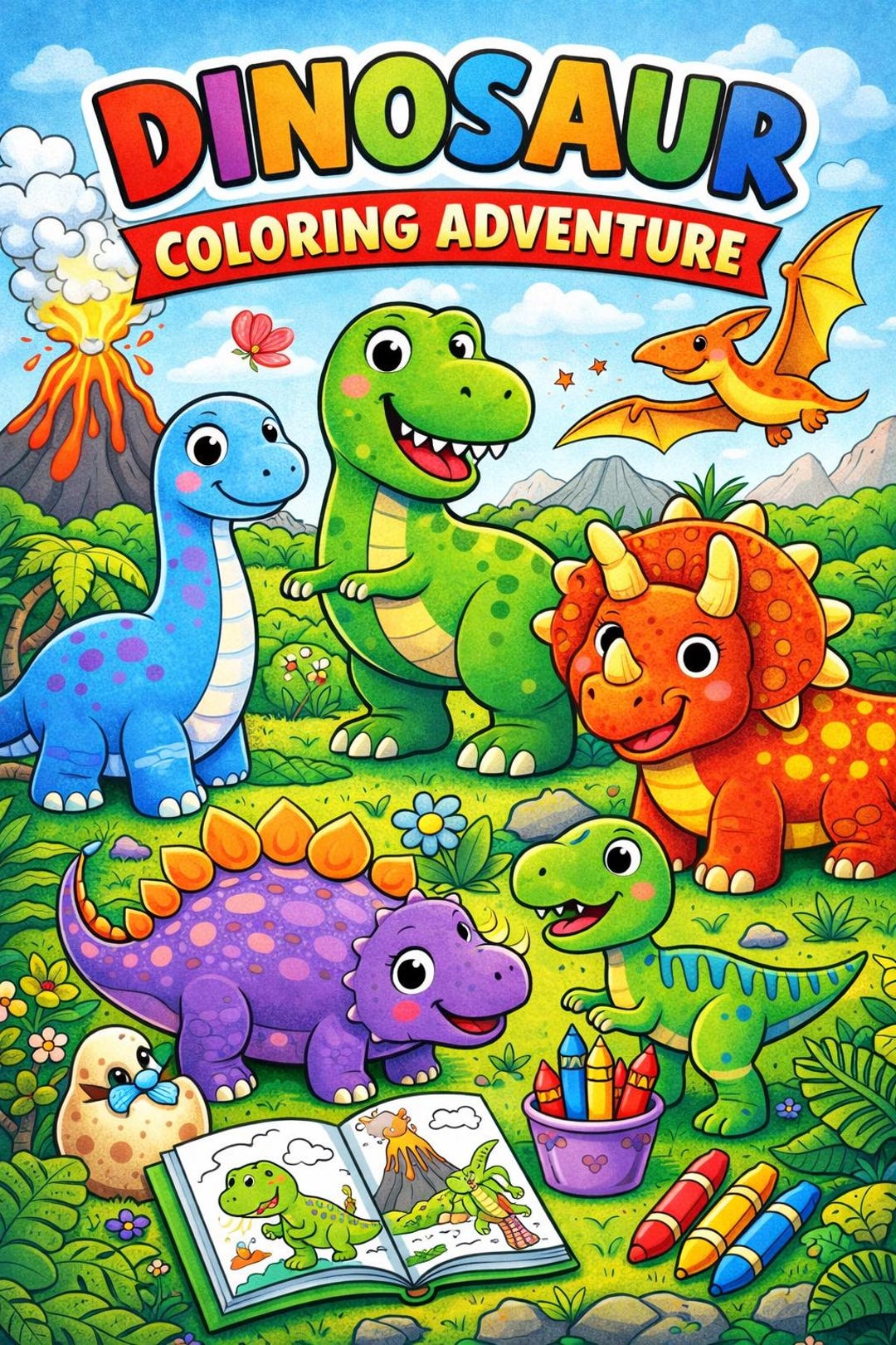 DINOSAUR COLORING ADVENTURE - Etsy
