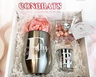Personalised Congratulations Gift Box: Tumbler, Candle & Candy Cube