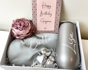 Personalised Gift Box for Her: Tumbler, Eye Mask, Chocolates