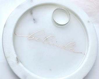 Personalised Marble Trinket Dish: Keepsake Jewellery Tray