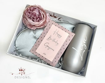 Personalised Gift Box for Her: Tumbler, Eye Mask, Chocolates