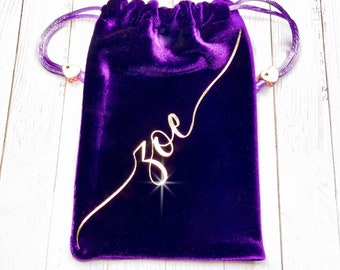 Personalised Velvet Drawstring Pouch: Monogrammed Keepsake Bag