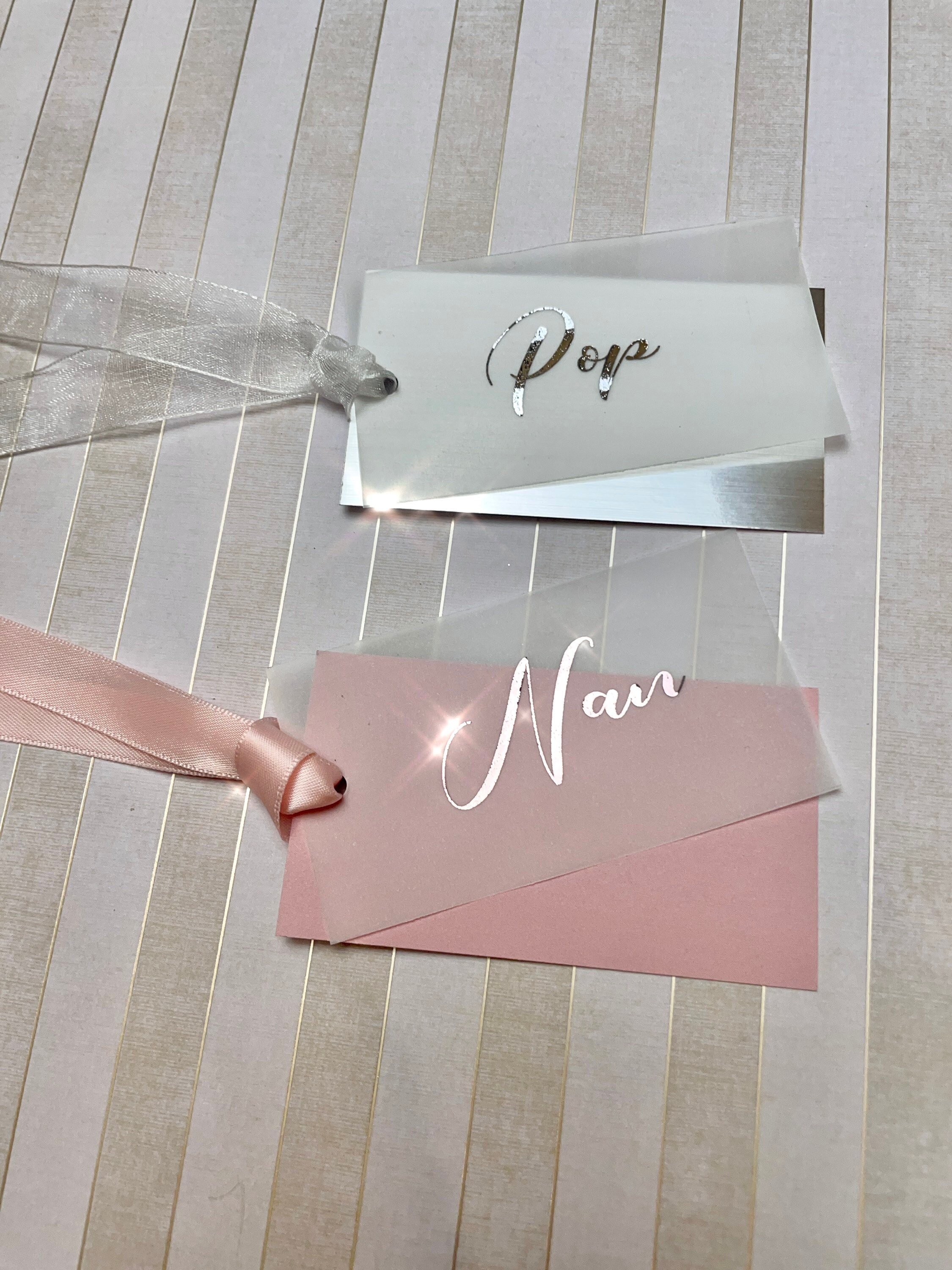 Vellum Foiled Place Card Tags Wedding Name Place Cards Etsy Australia
