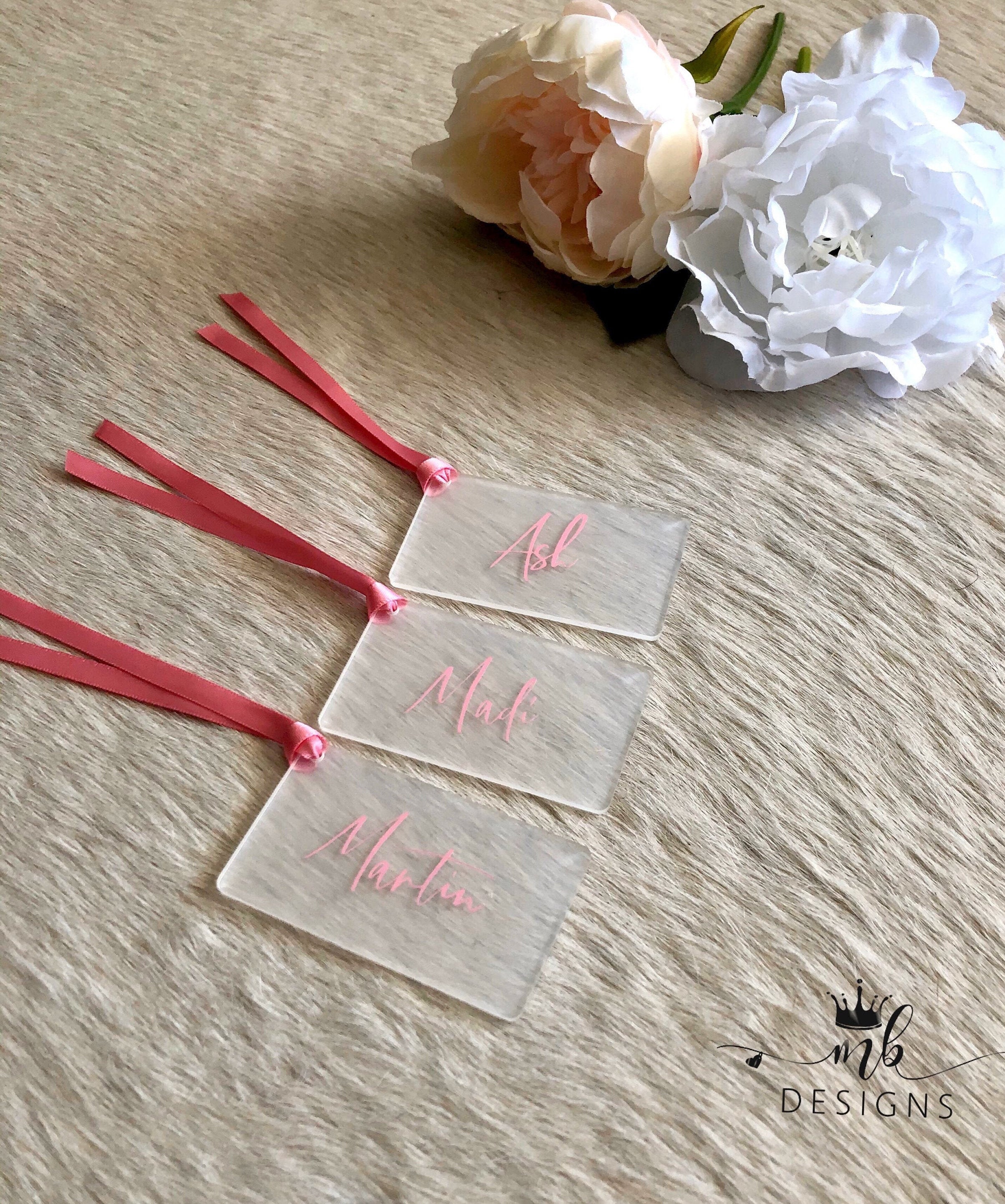 Wedding Acrylic Place Card Tags Name Tag wedding place Etsy