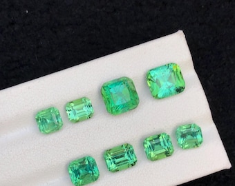 Bluish Green Tourmaline Faceted Lot 11.55 ct - Calibrated Stones for Jewelers