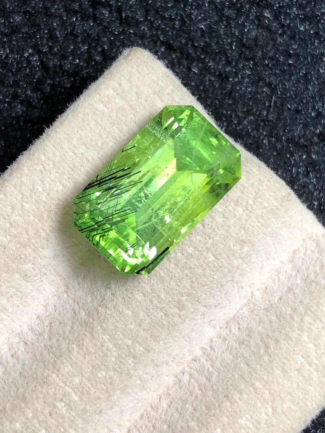 Rutile Peridot Natural Faceted Gemstone 7.85 Ct - Etsy
