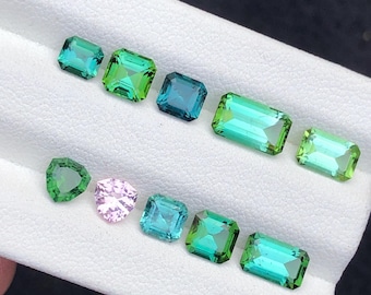 Blue Green Tourmaline Faceted Lot 7 ct - Vibrant Stones for Dream Jewelry