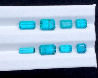 Neon Blue Tourmaline Faceted Lot 11.45 ct - Statement Jewelry Gems