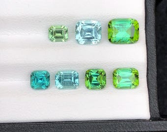 Bluish Green Tourmaline Lot Faceted 8 ct - Loose Stones for Jewelry