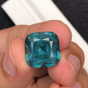 Blue Tourmaline Faceted 20 ct - Deep Serenity Gem for Collector Jewelry image 3