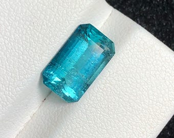 Neon Blue Tourmaline Faceted 3.40 ct - Statement Jewelry Gemstone