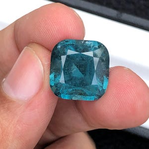 Blue Tourmaline Faceted 20 ct - Deep Serenity Gem for Collector Jewelry image 1