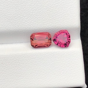2.70 CTs peach & trillion pink tourmaline origin Afghanistan