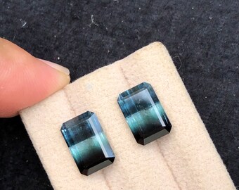 Unique tri colour tourmaline pair 8.15 carat