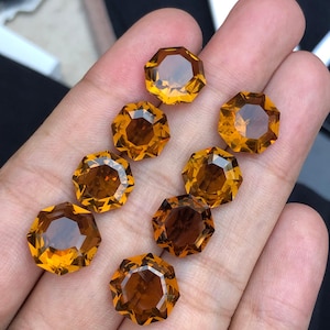 Para fasetowanych cytrynów 45,80 ct - Kolczyki Biżuteria Kamienie