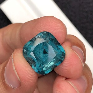 Blue Tourmaline Faceted 20 ct - Deep Serenity Gem for Collector Jewelry image 6